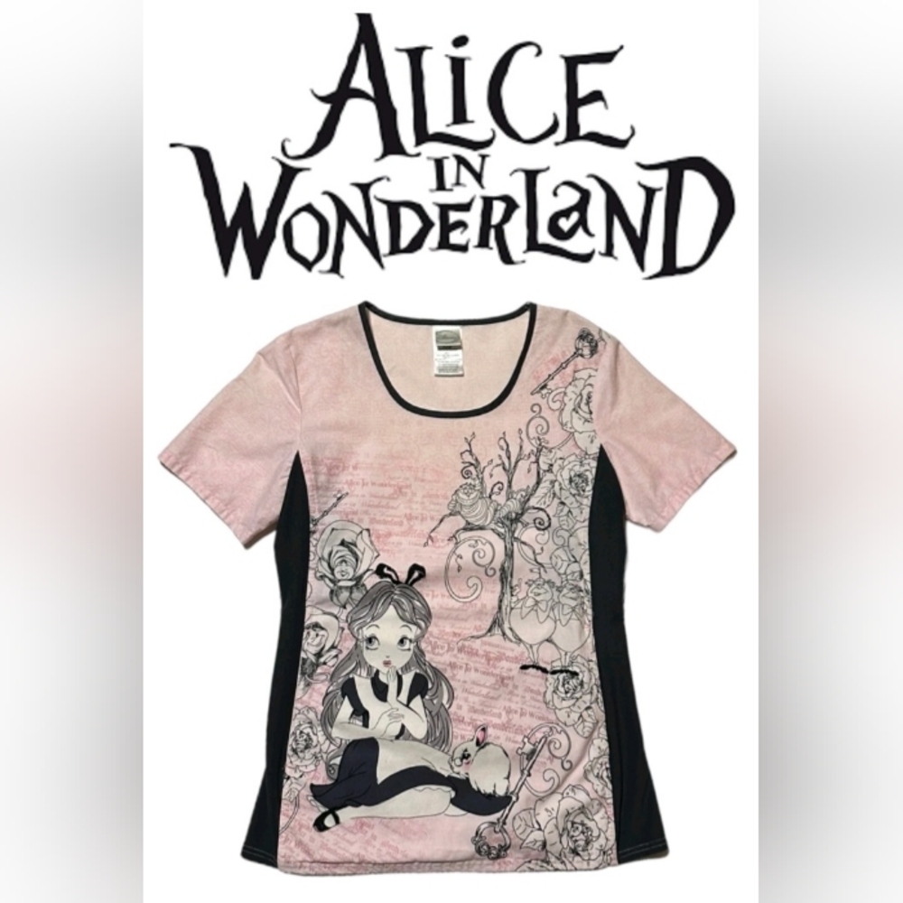 Alice In Wonderland Disney Scrub Top Size S